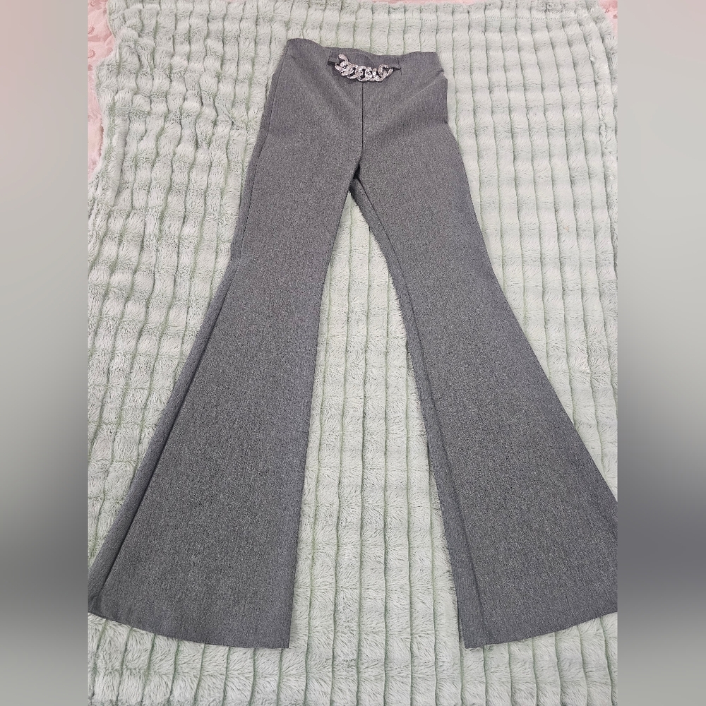 Studio F Gray Textured Pants